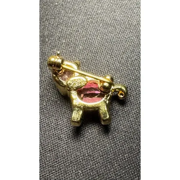 Vintage Joan Rivers Crystal Pig Brooch - Picture 3 of 4